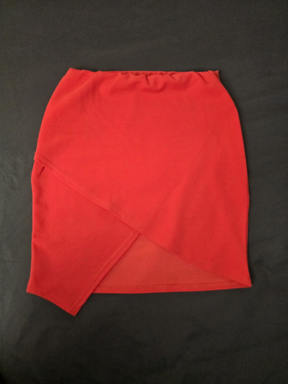 Nasty Gal Bright Red Asymmetric Wrap Mini Skirt